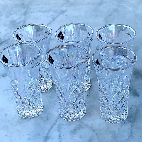 GODINGER DUBLIN AURORA BOREALIS CRYSTAL VODKA SHOOTERS SET OF 6 - Picture 5 of 8